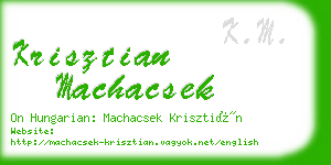 krisztian machacsek business card